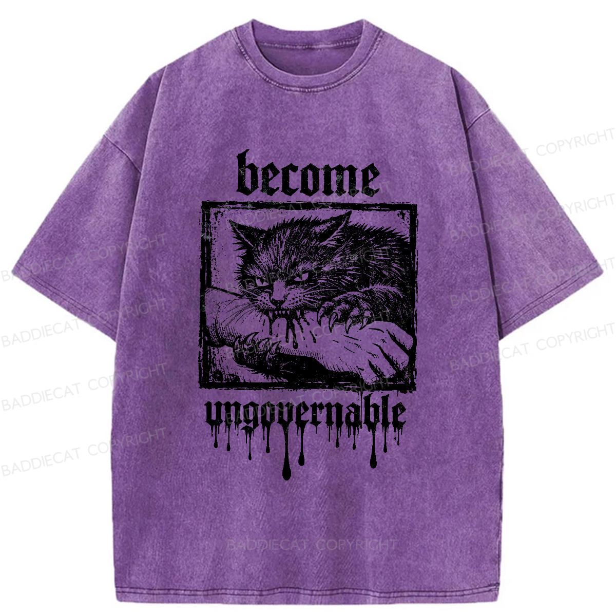 Baddiecat Become Ungovernable Washed T-shirt