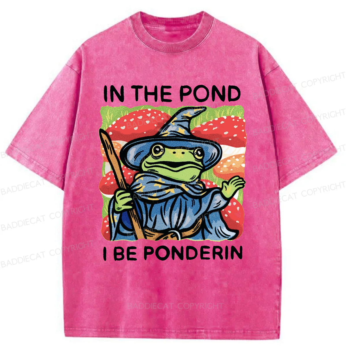 Baddiecat In The Pond I Be Ponderin Washed T-shirt