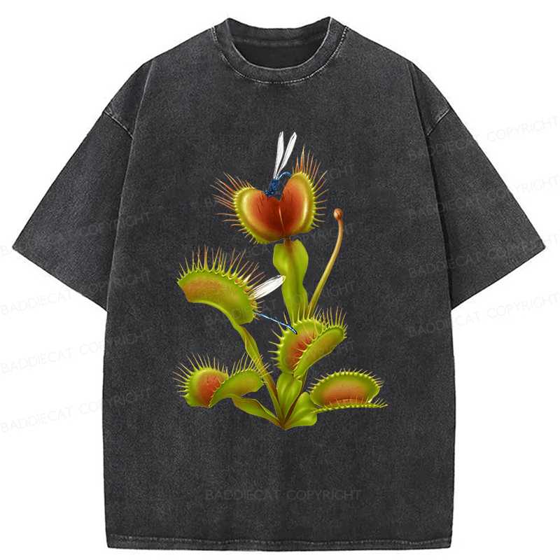Baddiecat Venus Flytrap Washed T-shirt