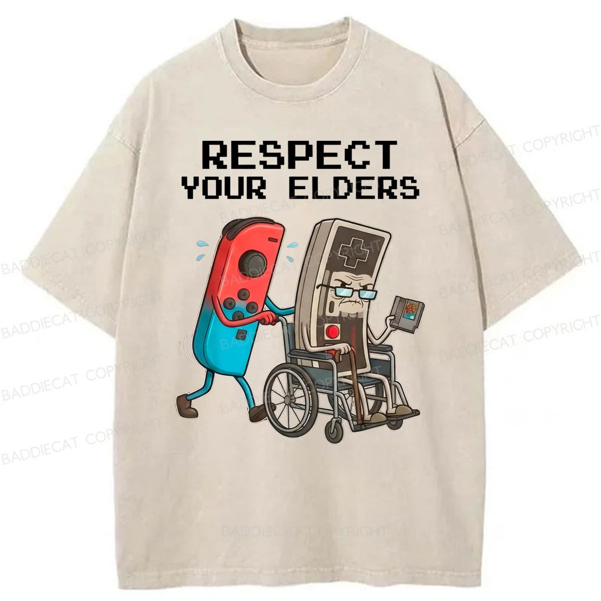 Baddiecat Respect Your Elders Washed T-shirt