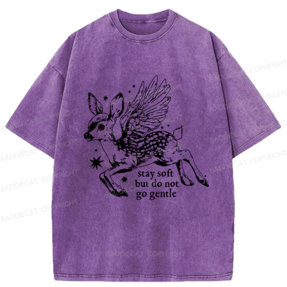 Baddiecat Resisting The Fawn Washed T-shirt