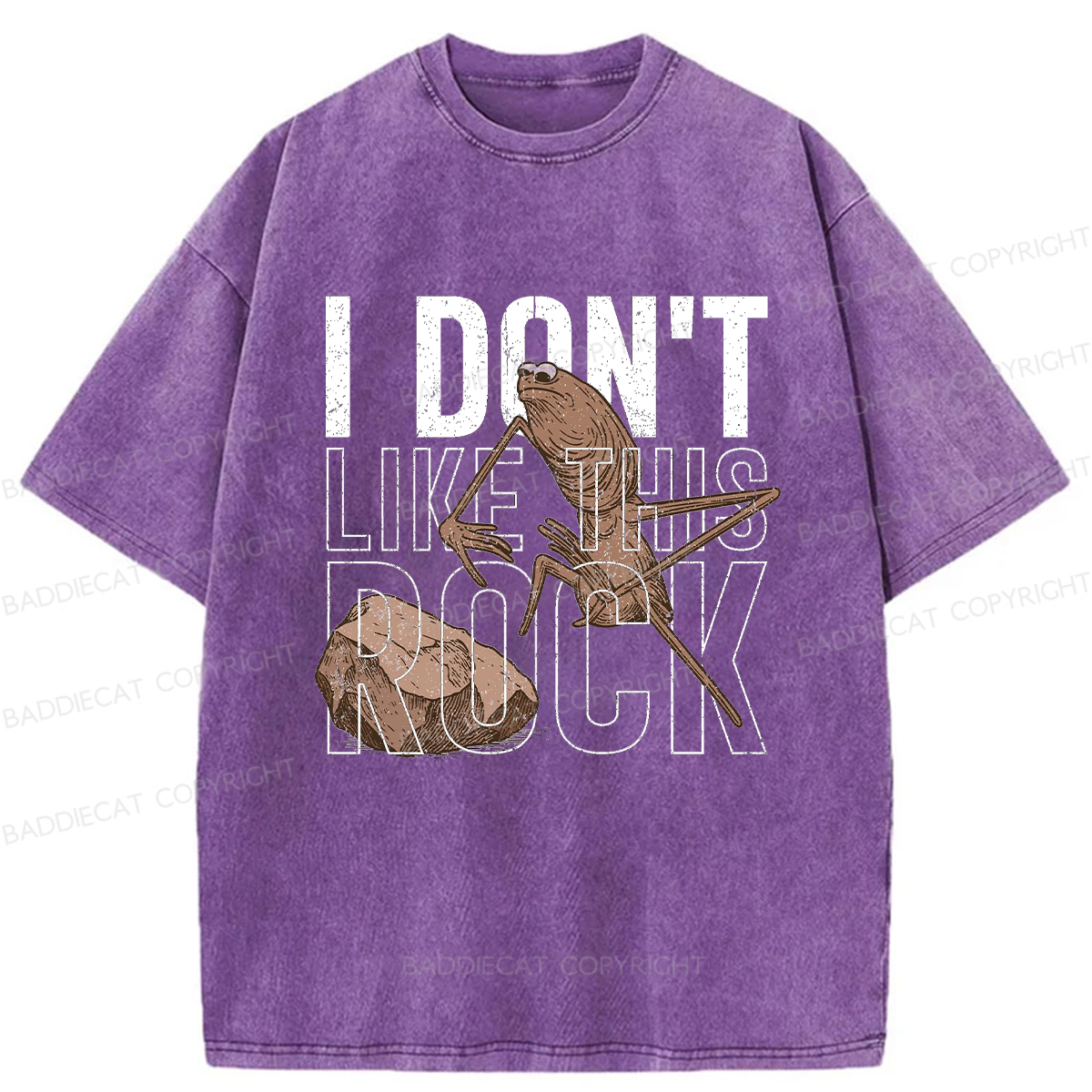 Baddiecat I Don't Like This Rock Washed T-shirt