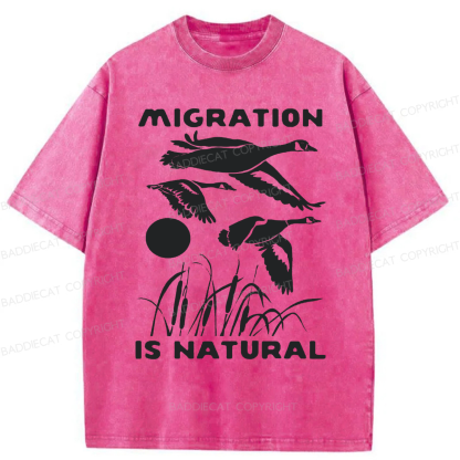 Baddiecat Migration Is Natural Washed T-shirt