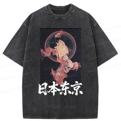 Baddiecat Japanese-style Tokyo Washed T-shirt