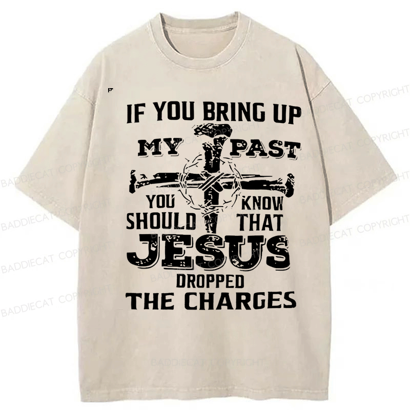 Baddiecat Jesus Faith Washed T-shirt