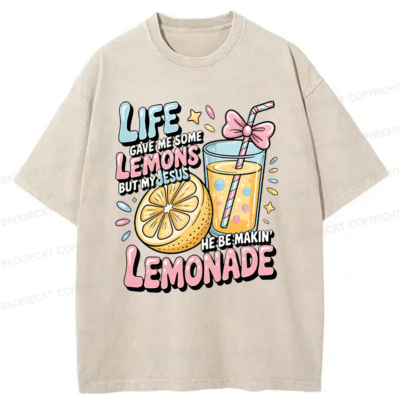 Baddiecat Jesus Lemonade Washed T-shirt