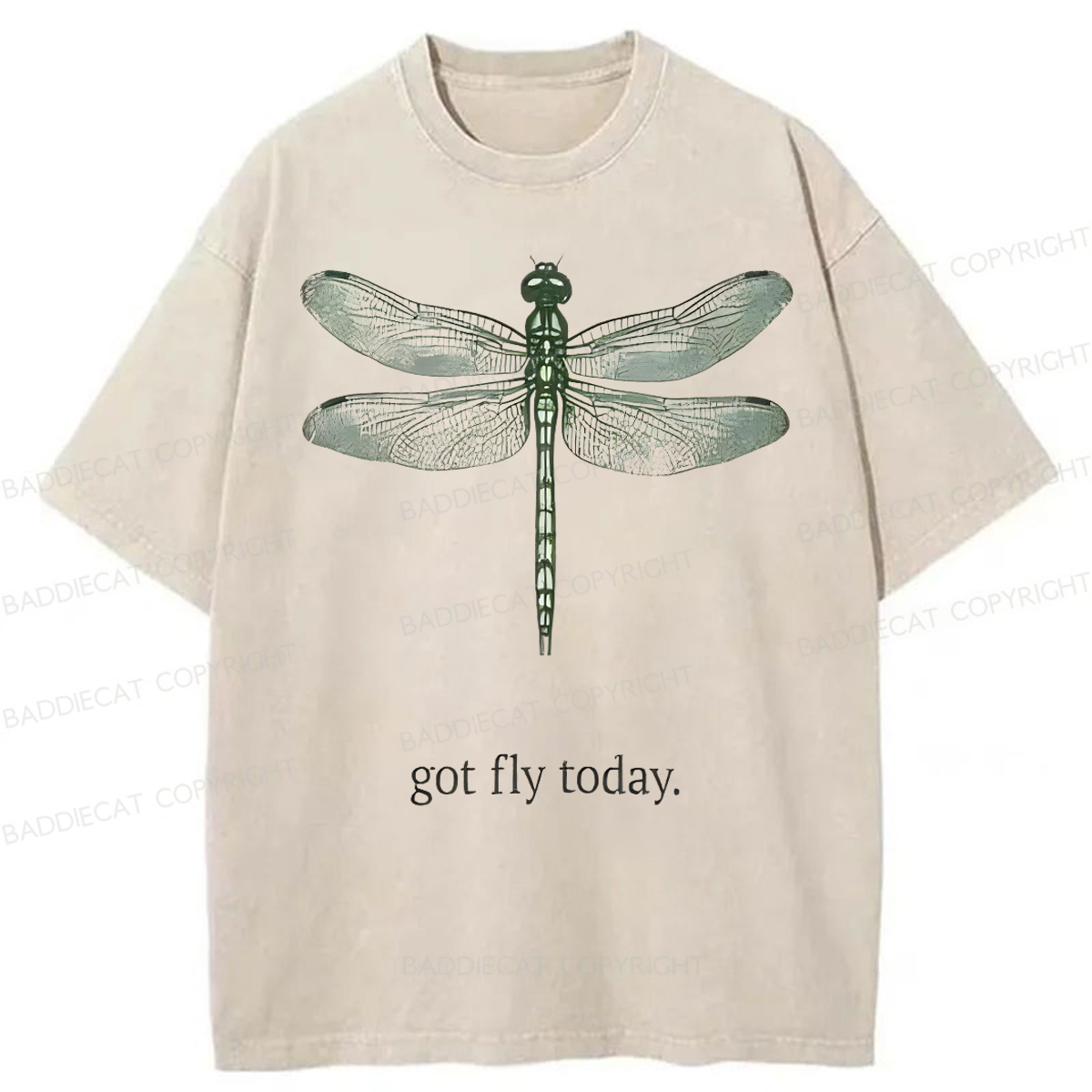 Baddiecat Got Fly Today Washed T-shirt