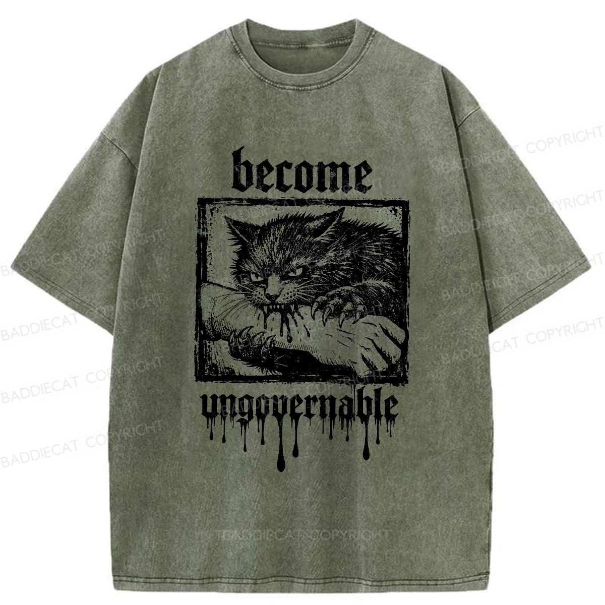 Baddiecat Become Ungovernable Washed T-shirt