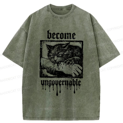 Baddiecat Become Ungovernable Washed T-shirt
