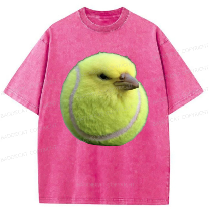 Baddiecat Silly Bird Meme Washed T-shirt