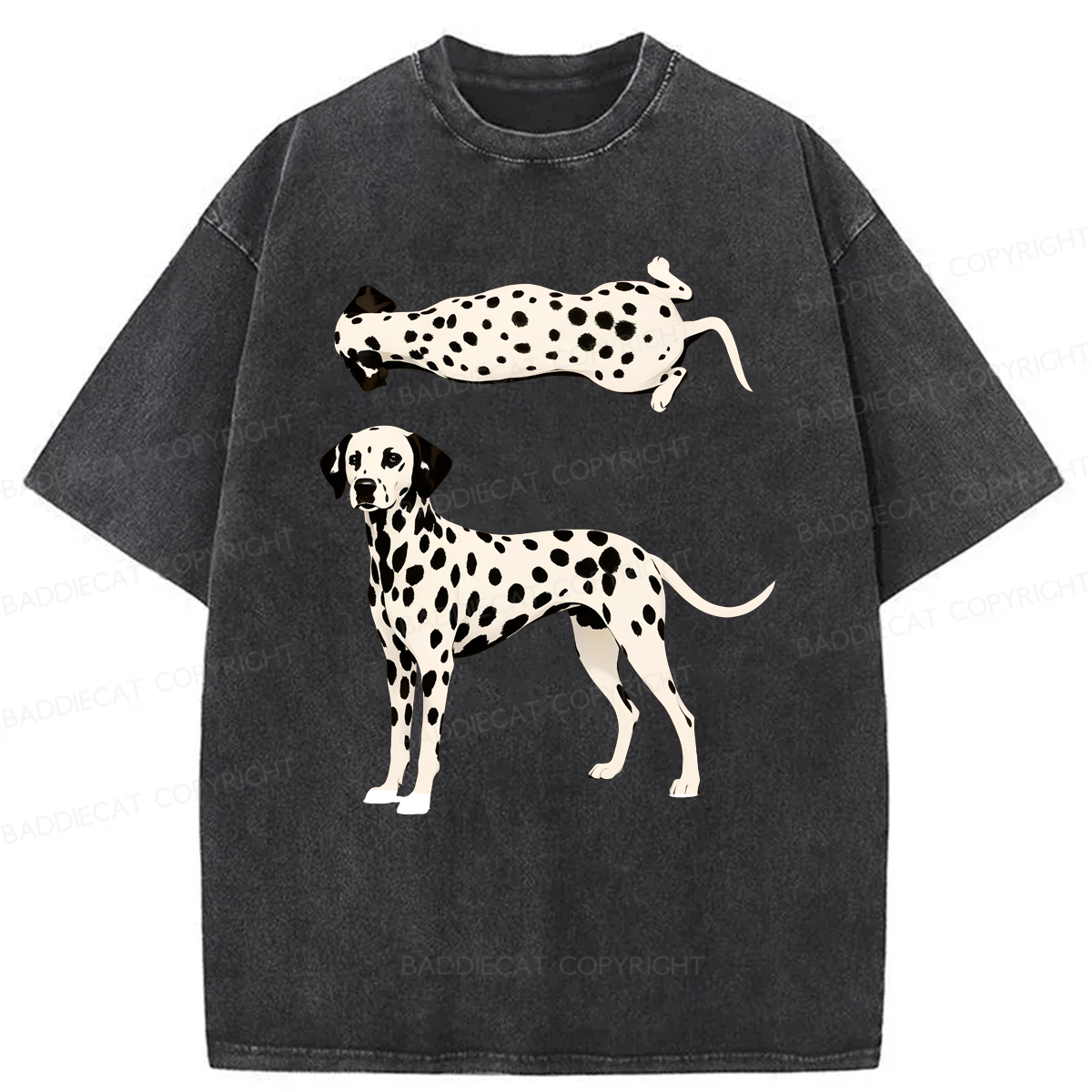 Baddiecat Dalmatian Dogs Washed T-shirt