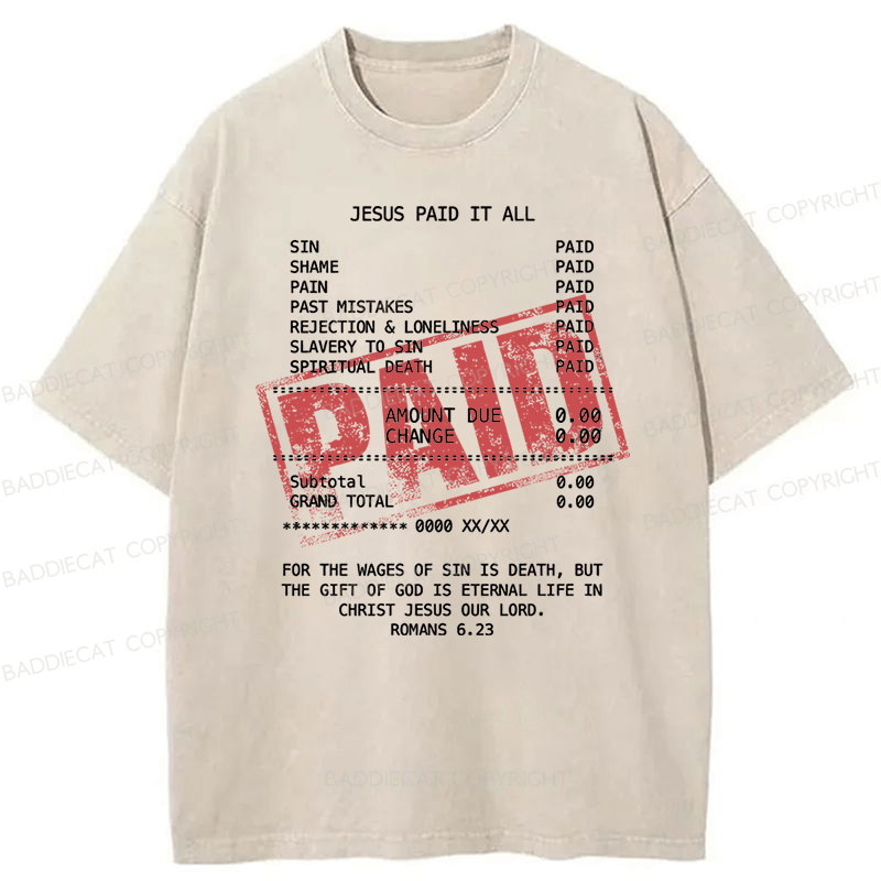 Baddiecat Bible Faith Washed T-shirt