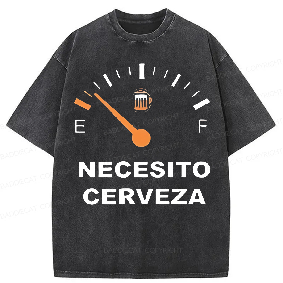 Baddiecat I Need Beer Washed T-shirt