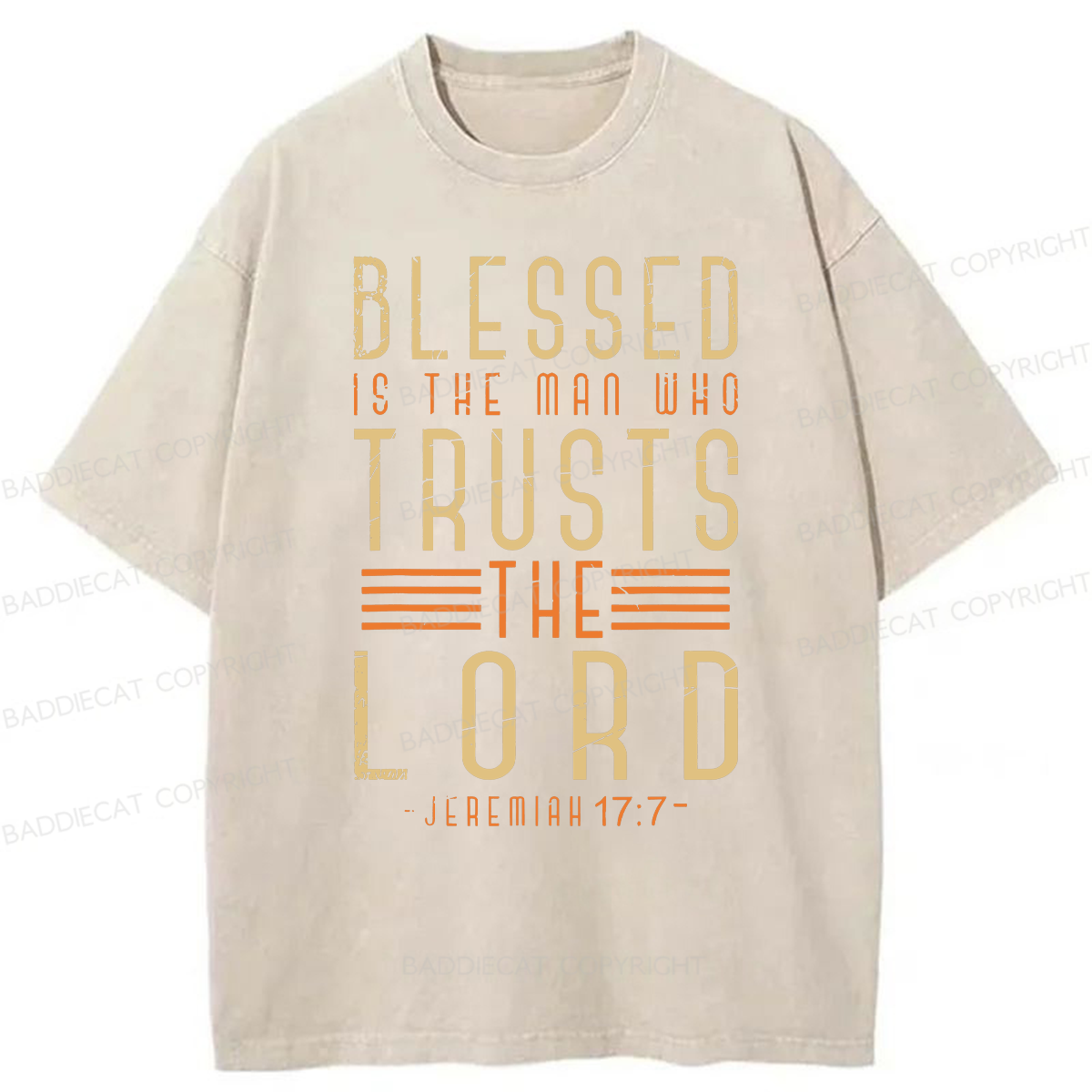 Baddiecat Blessed Christian Faith Washed T-shirt