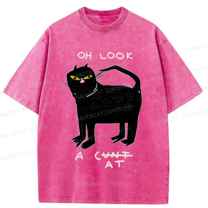 Baddiecat Funny Cat Washed T-shirt