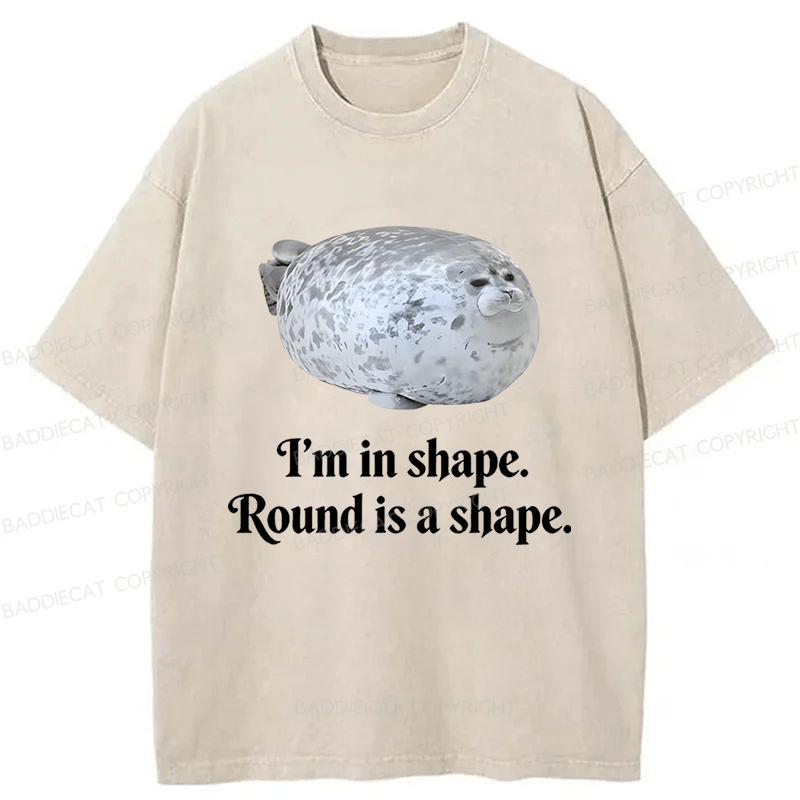 Baddiecat Seal Funny Washed T-shirt
