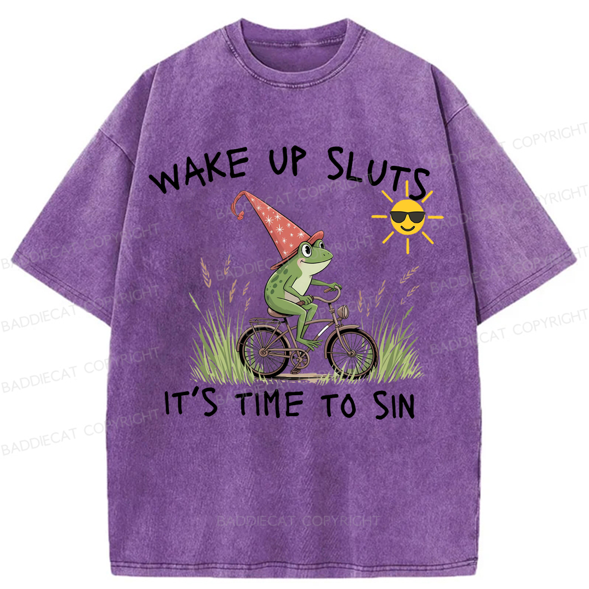 Baddiecat Wake Up Sluts It's Time To Sin Washed T-shirt