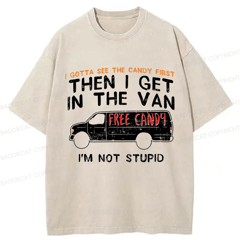 Baddiecat Funny Candy First Washed T-shirt