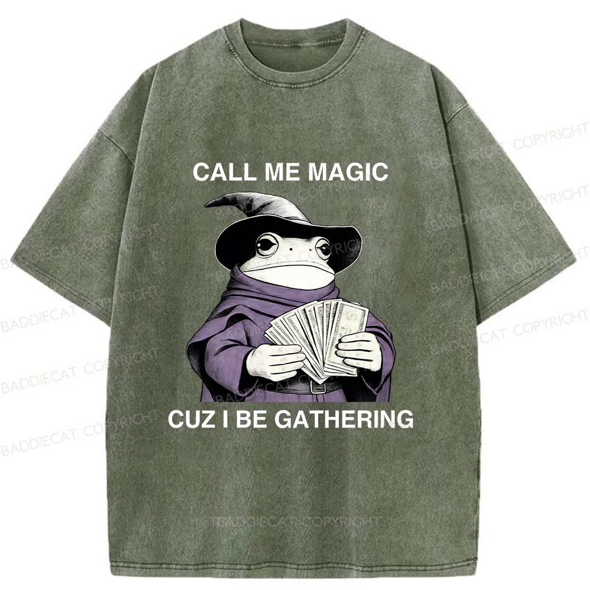Baddiecat Magic Frog Washed T-shirt