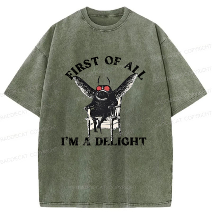 Baddiecat Pleasing Mothman Washed T-shirt