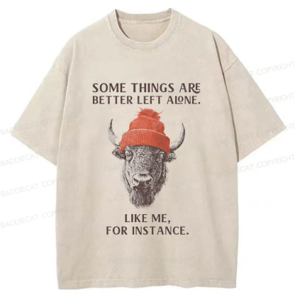 Baddiecat Funny Cow Washed T-shirt