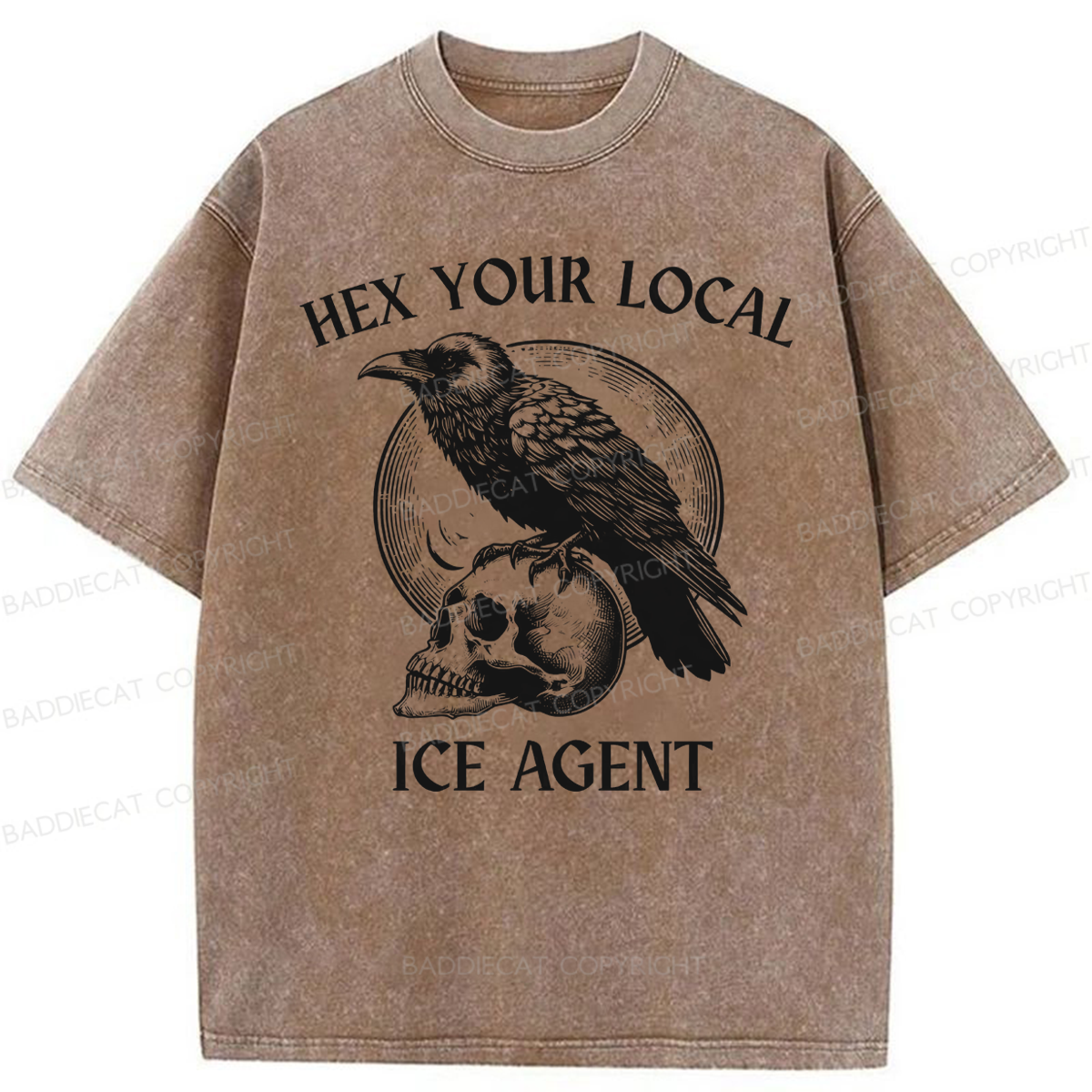Baddiecat Hex Your Local ICE Agent Washed T-shirt