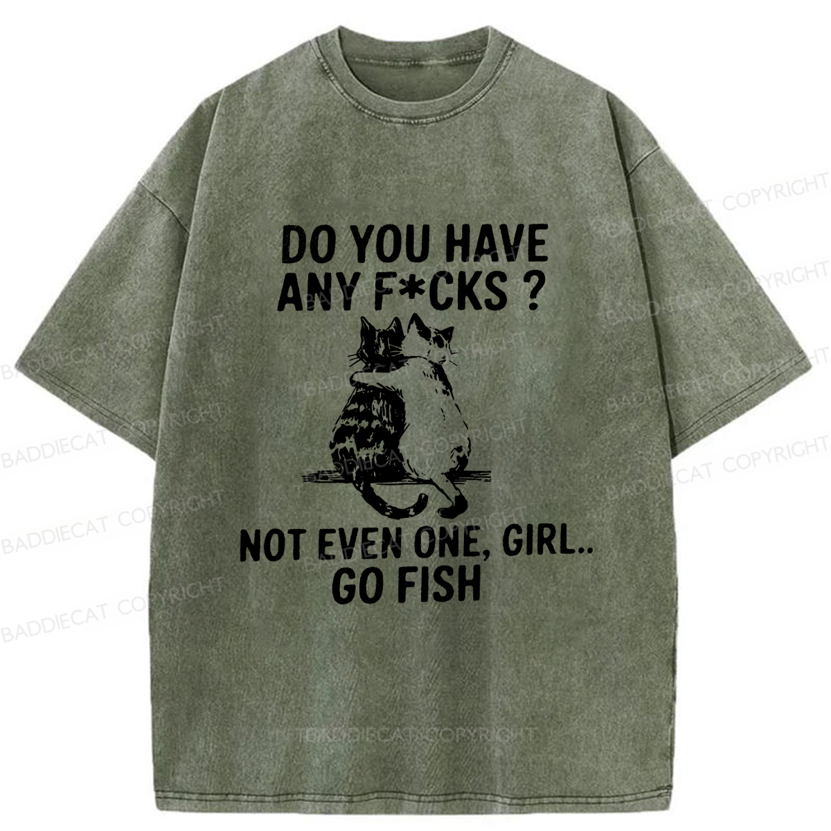 Baddiecat Disappointed Cat Washed T-shirt