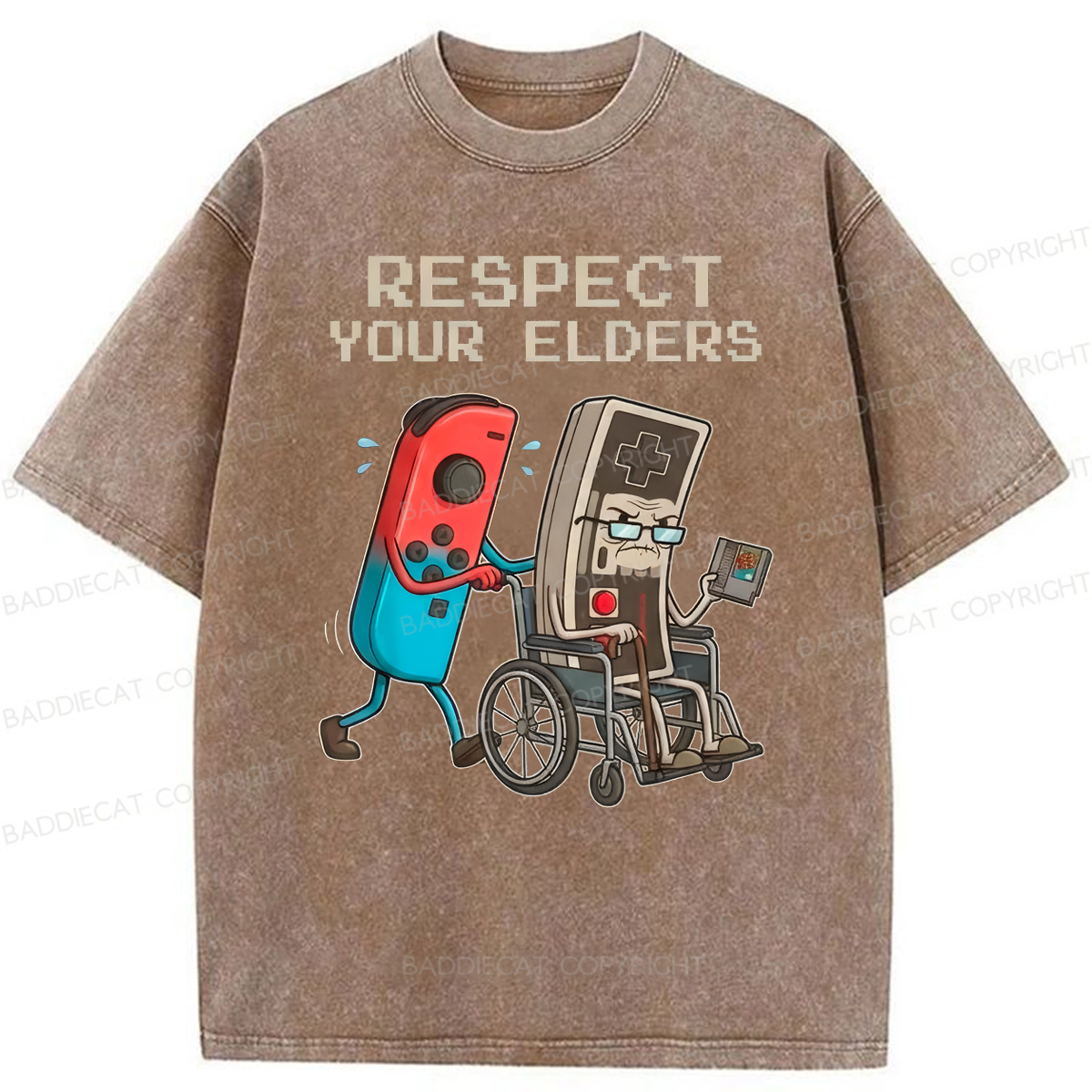 Baddiecat Respect Your Elders Washed T-shirt