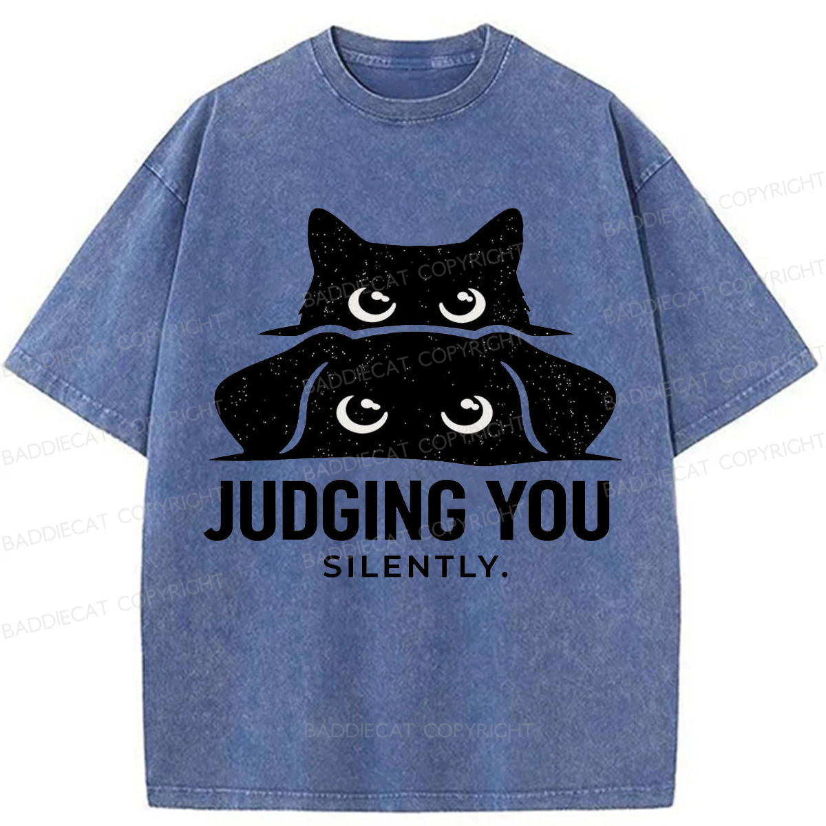Baddiecat Judging You Silently Washed T-shirt
