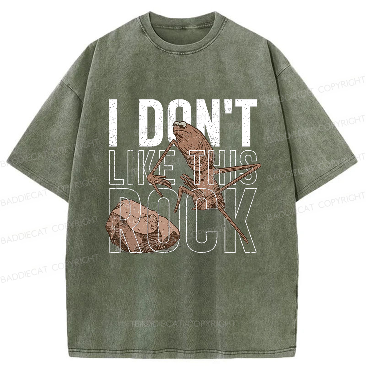 Baddiecat I Don't Like This Rock Washed T-shirt