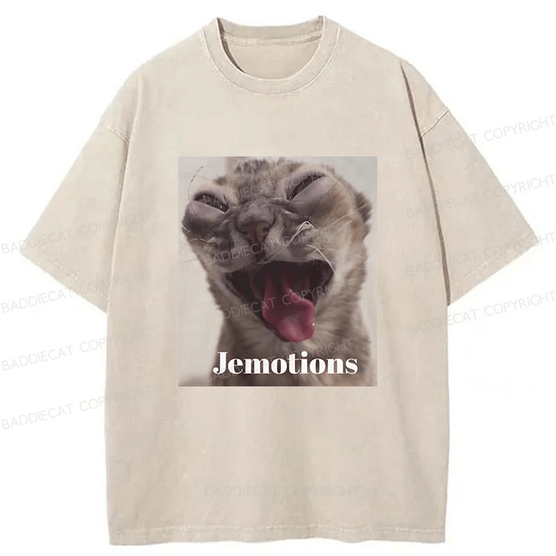 Baddiecat Cat Meme Funny Washed T-shirt