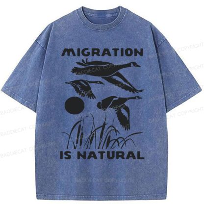 Baddiecat Migration Is Natural Washed T-shirt