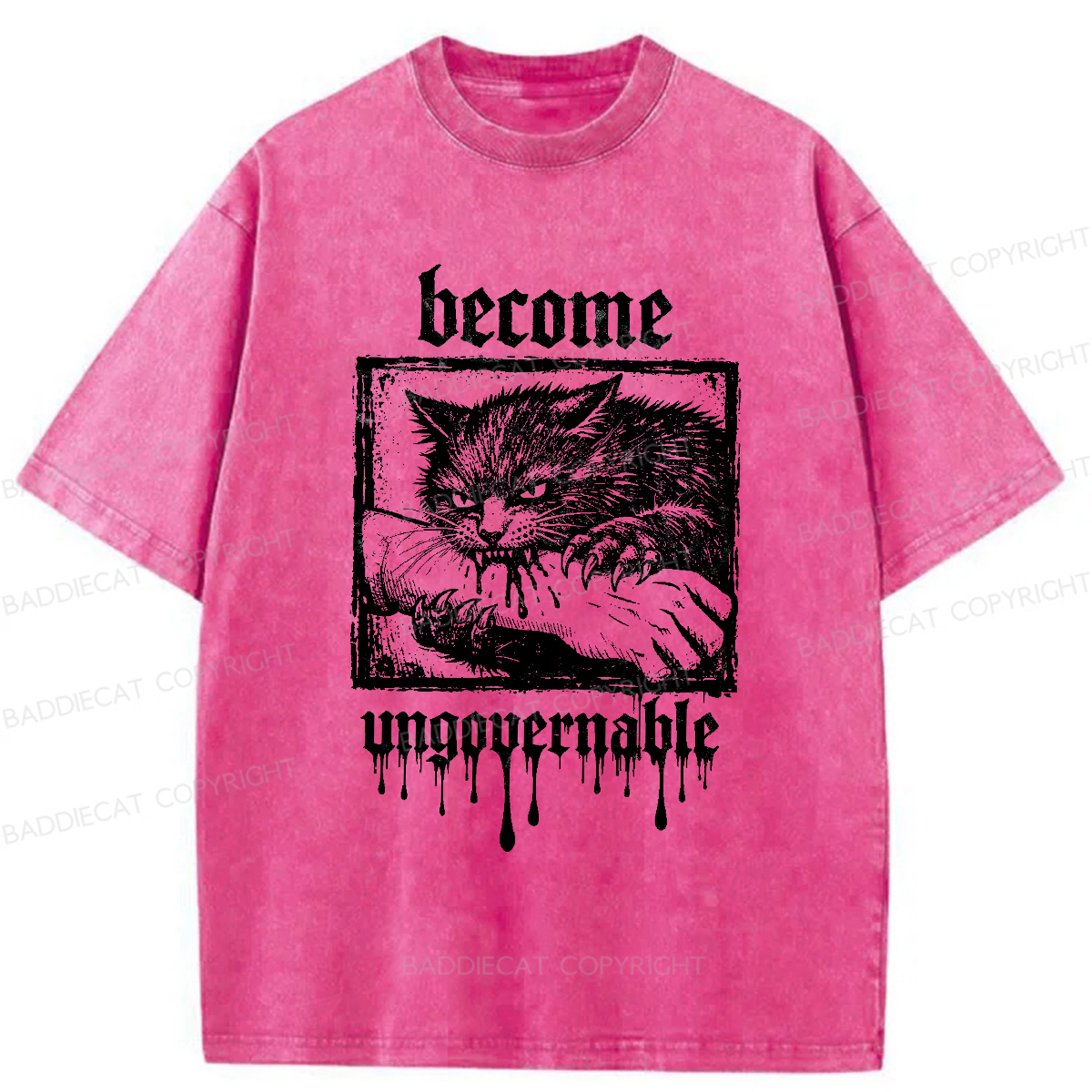 Baddiecat Become Ungovernable Washed T-shirt