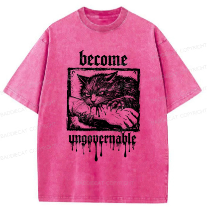 Baddiecat Become Ungovernable Washed T-shirt