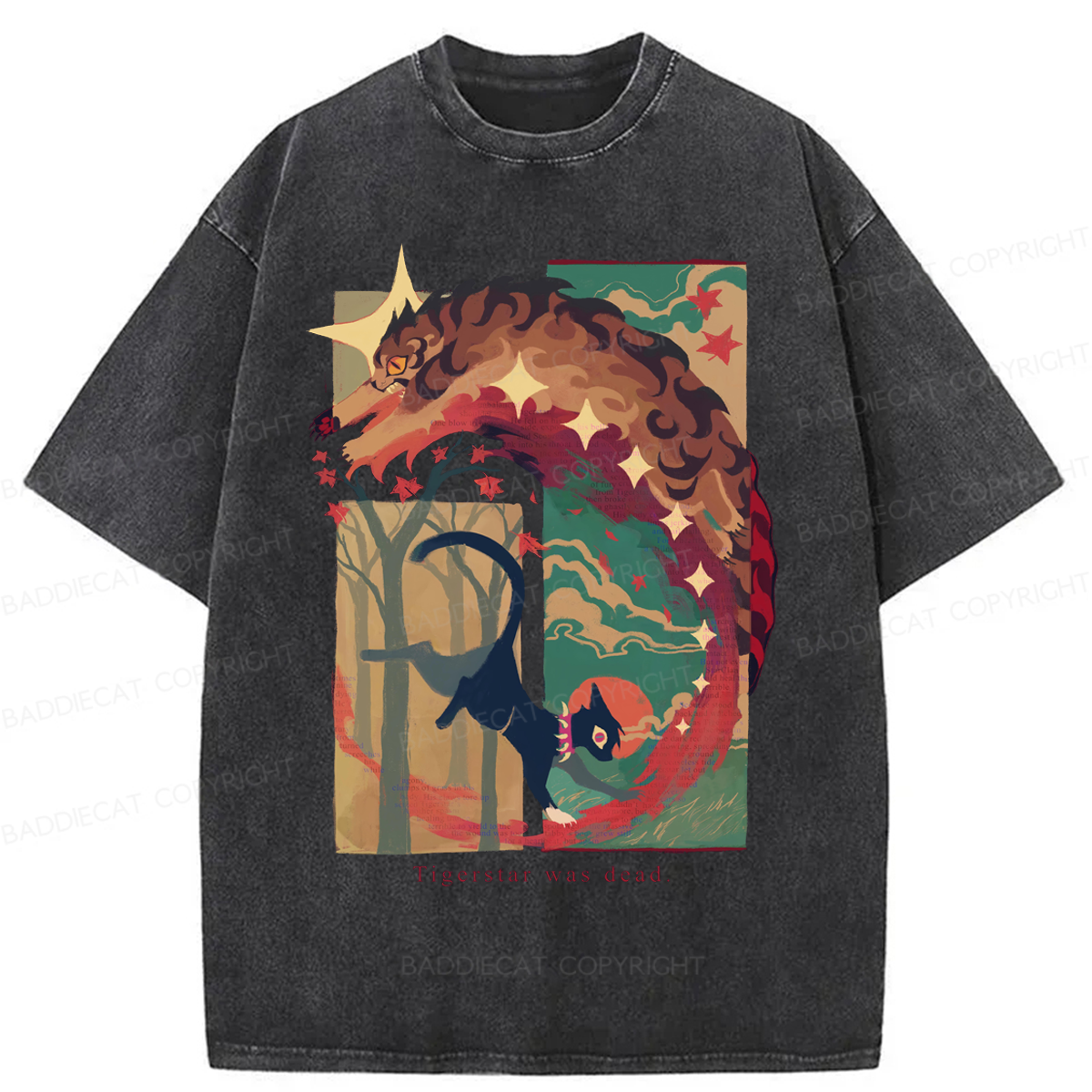 Baddiecat Tigerstar And Scourge Warrior Cats Washed T-shirt