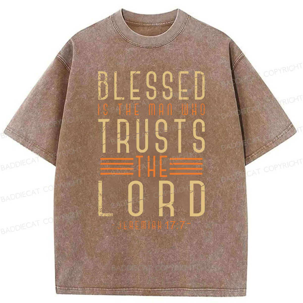 Baddiecat Blessed Christian Faith Washed T-shirt
