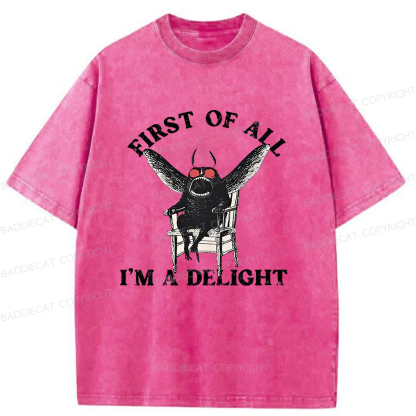 Baddiecat Pleasing Mothman Washed T-shirt