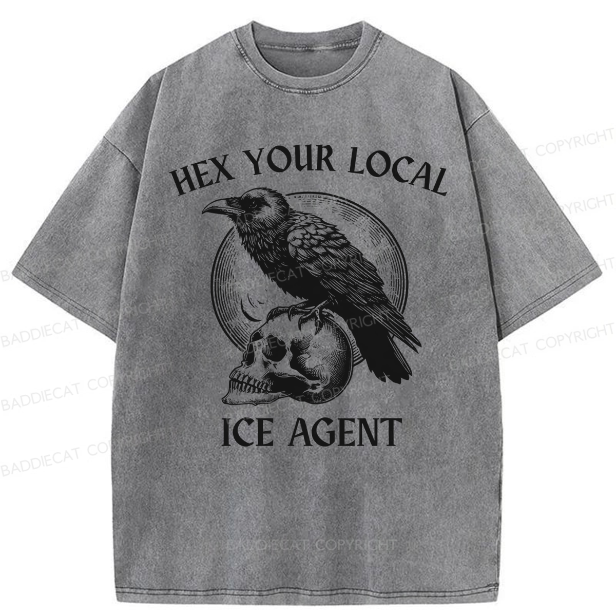 Baddiecat Hex Your Local ICE Agent Washed T-shirt