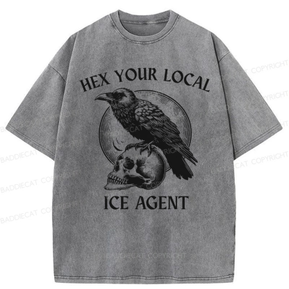 Baddiecat Hex Your Local ICE Agent Washed T-shirt