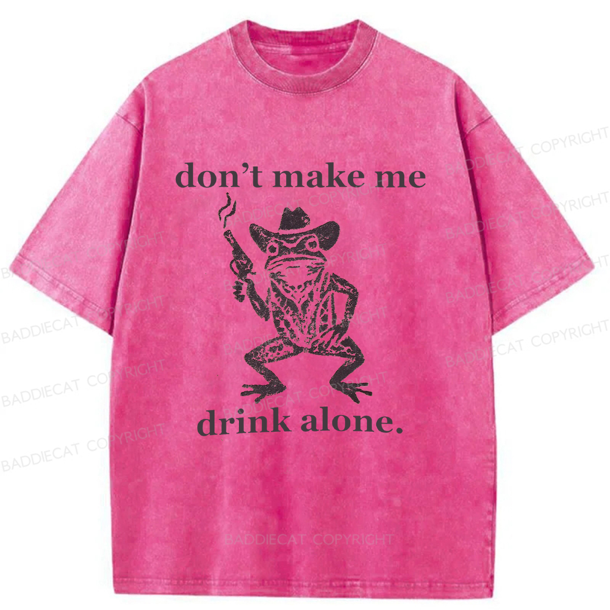 Baddiecat Angry Frog Washed T-shirt