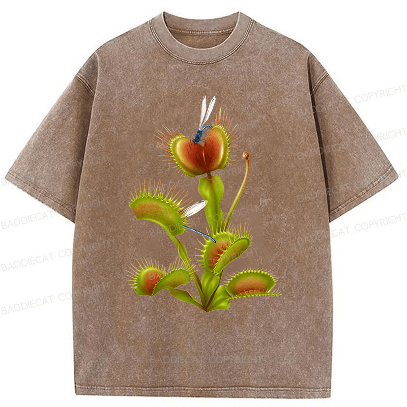 Baddiecat Venus Flytrap Washed T-shirt