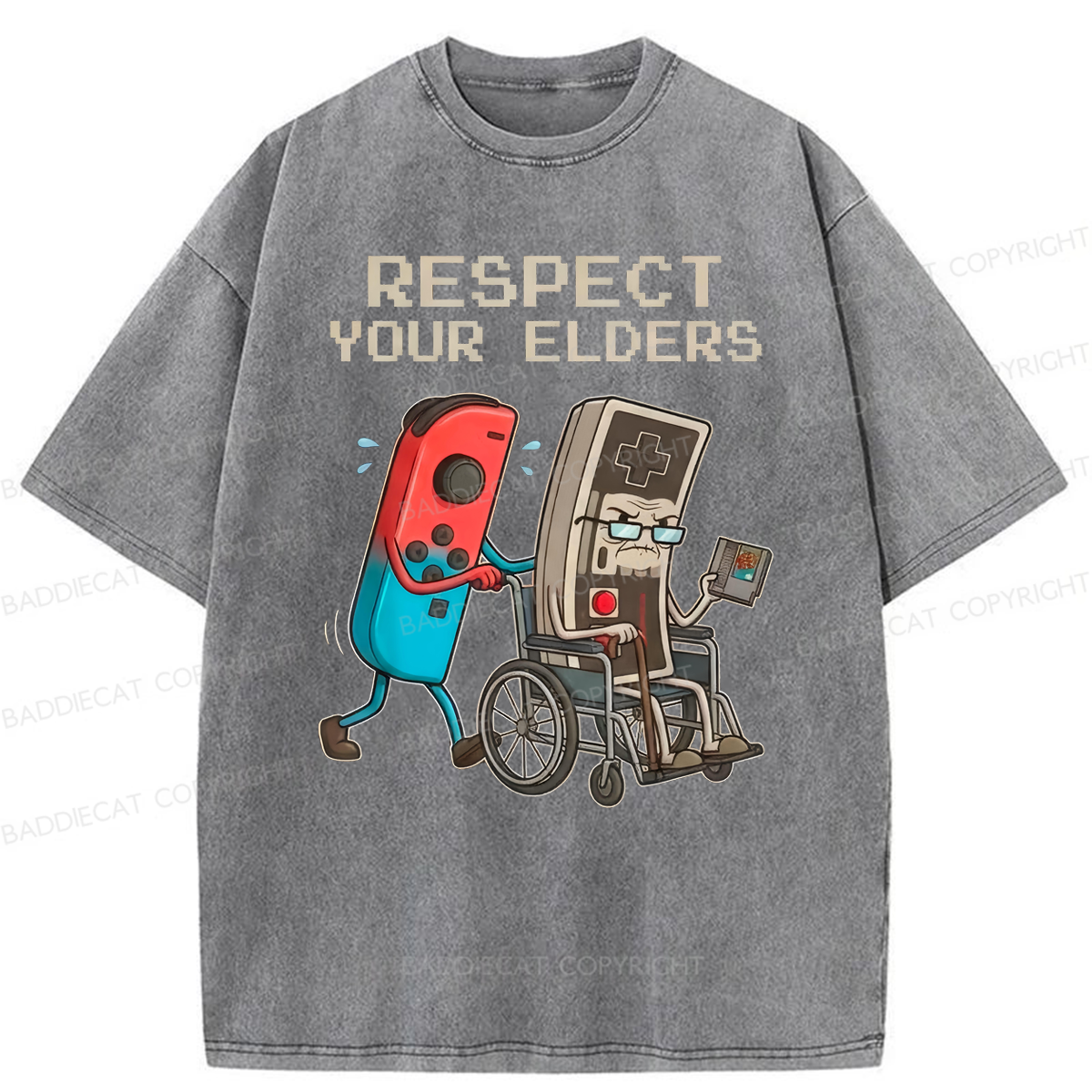 Baddiecat Respect Your Elders Washed T-shirt