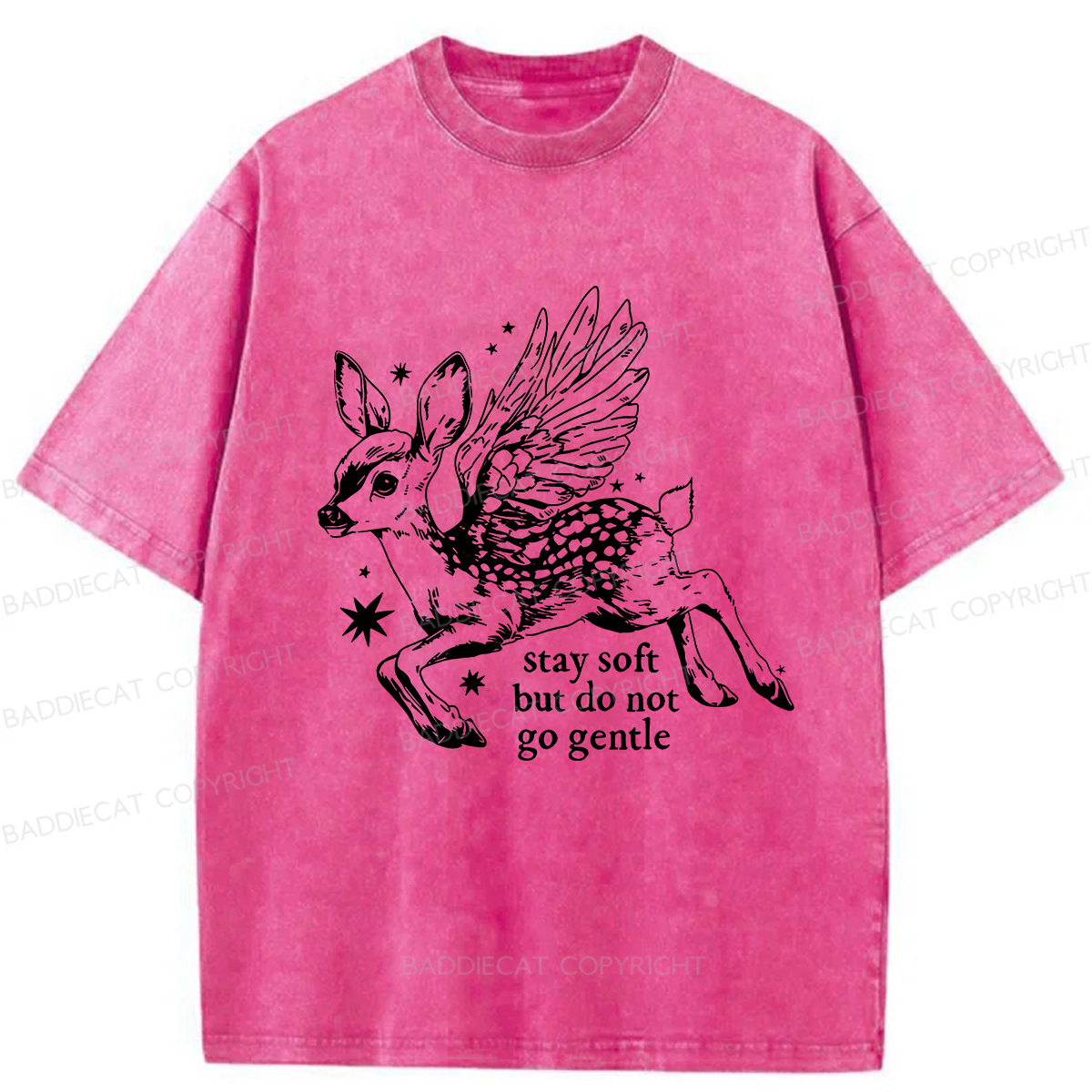 Baddiecat Resisting The Fawn Washed T-shirt