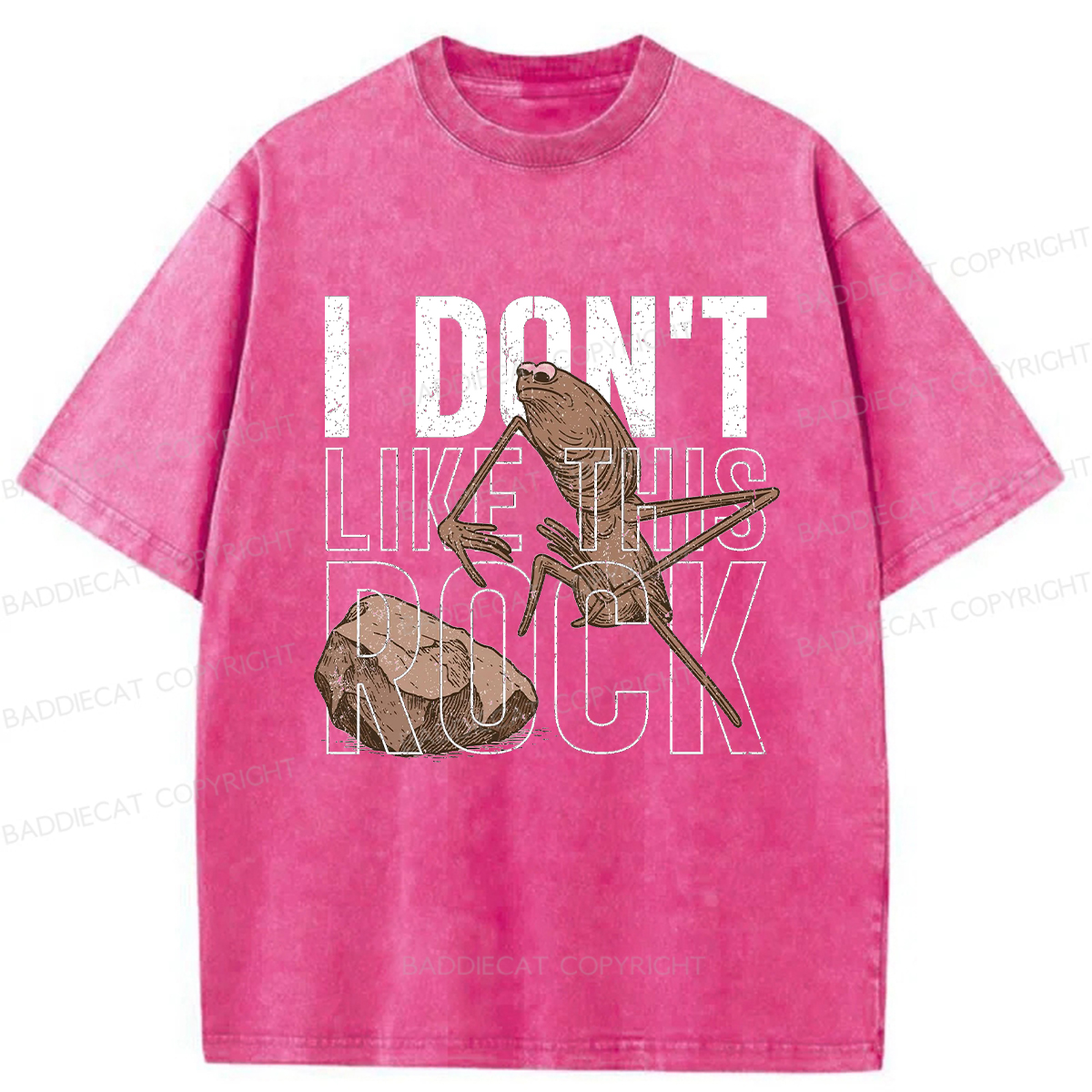 Baddiecat I Don't Like This Rock Washed T-shirt