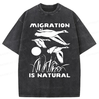Baddiecat Migration Is Natural Washed T-shirt