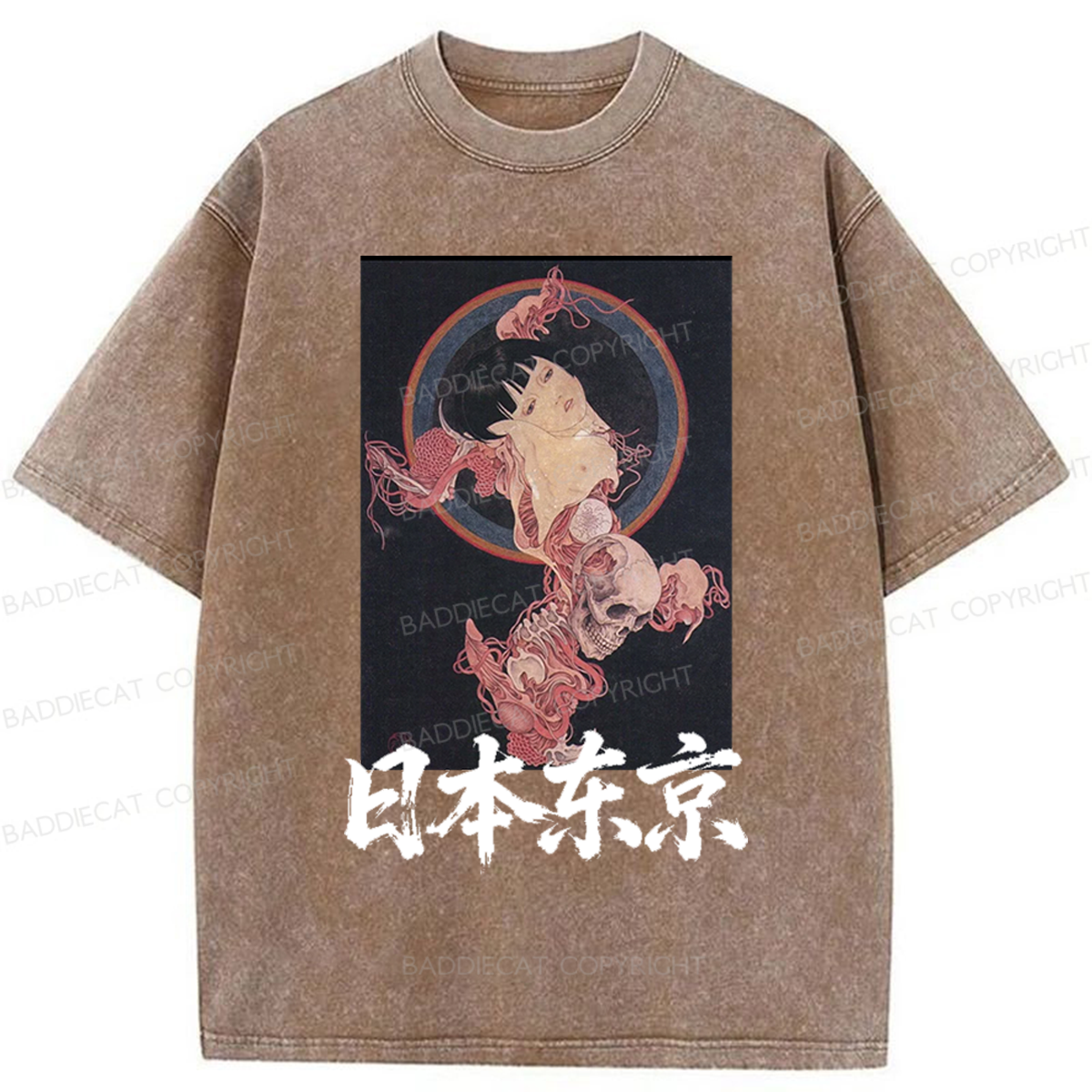 Baddiecat Japanese-style Tokyo Washed T-shirt