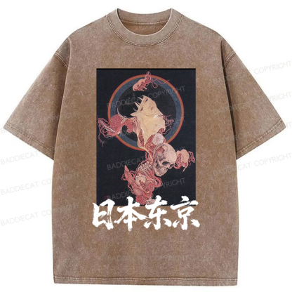 Baddiecat Japanese-style Tokyo Washed T-shirt