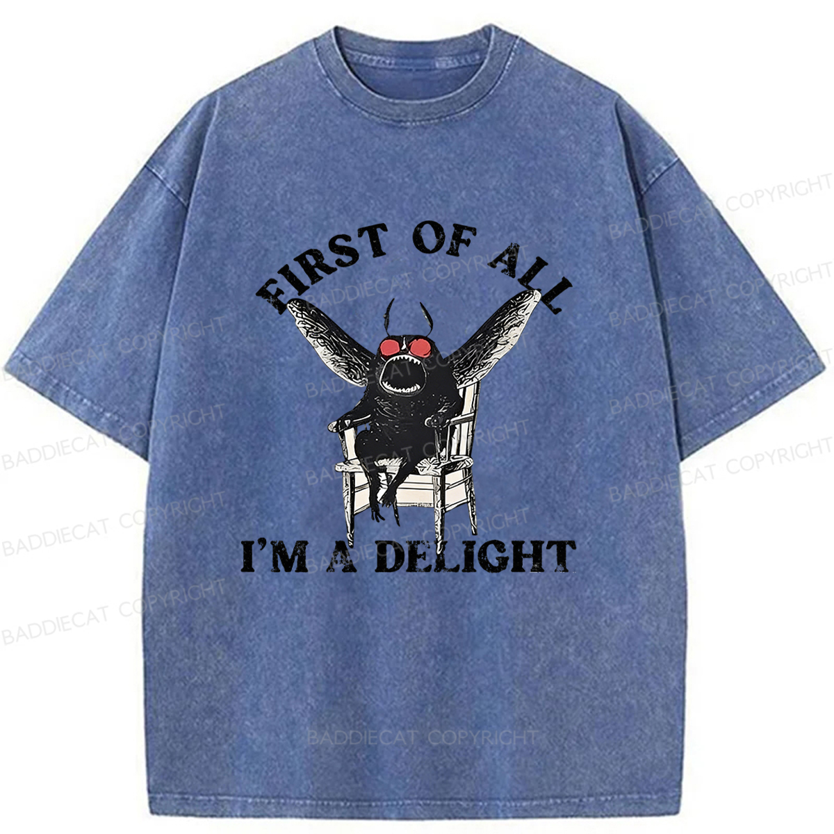 Baddiecat Pleasing Mothman Washed T-shirt