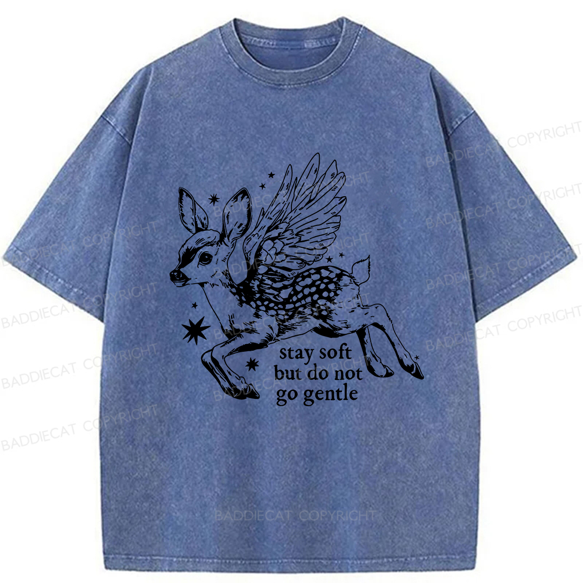 Baddiecat Resisting The Fawn Washed T-shirt