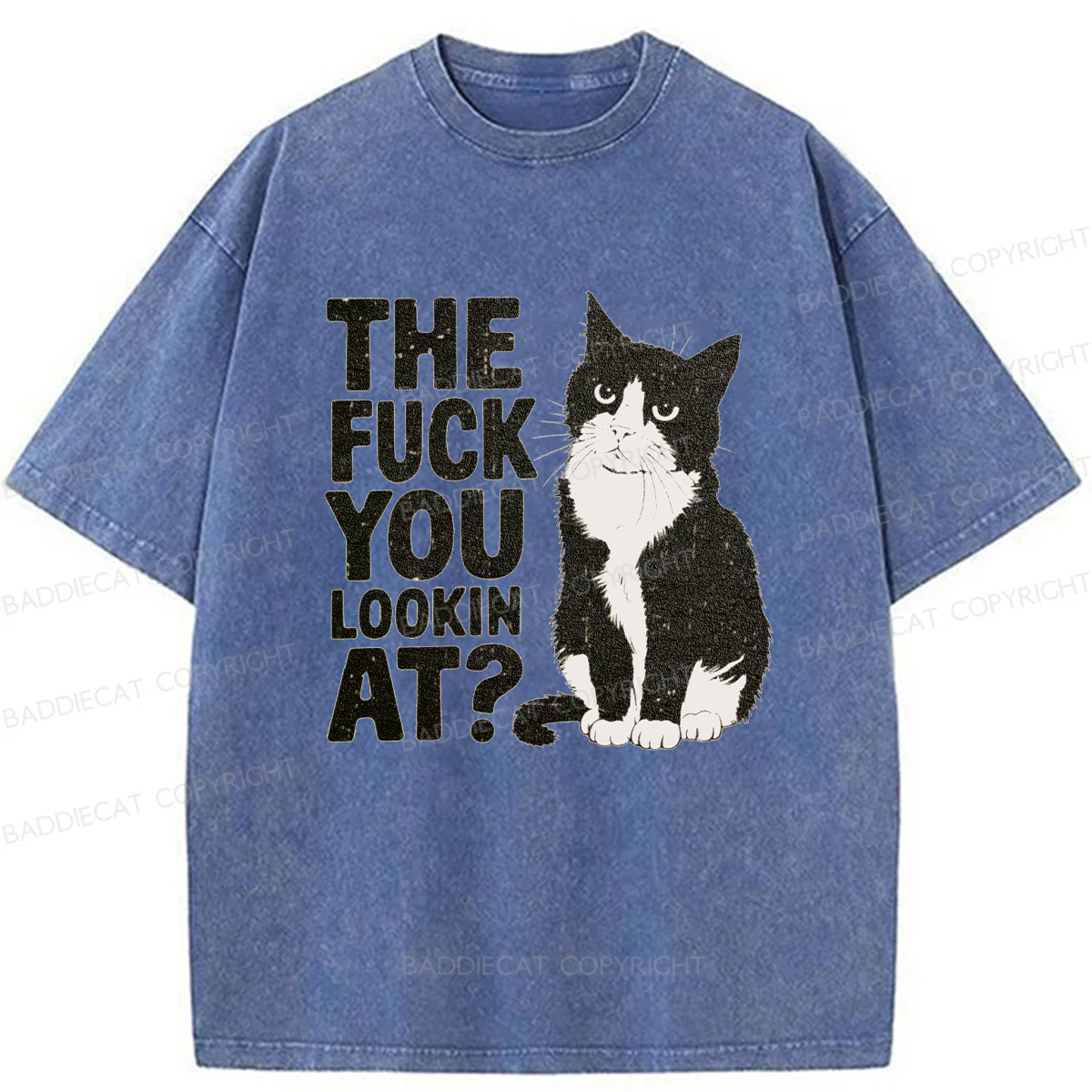 Baddiecat The Fuck You Lookin At Washed T-shirt